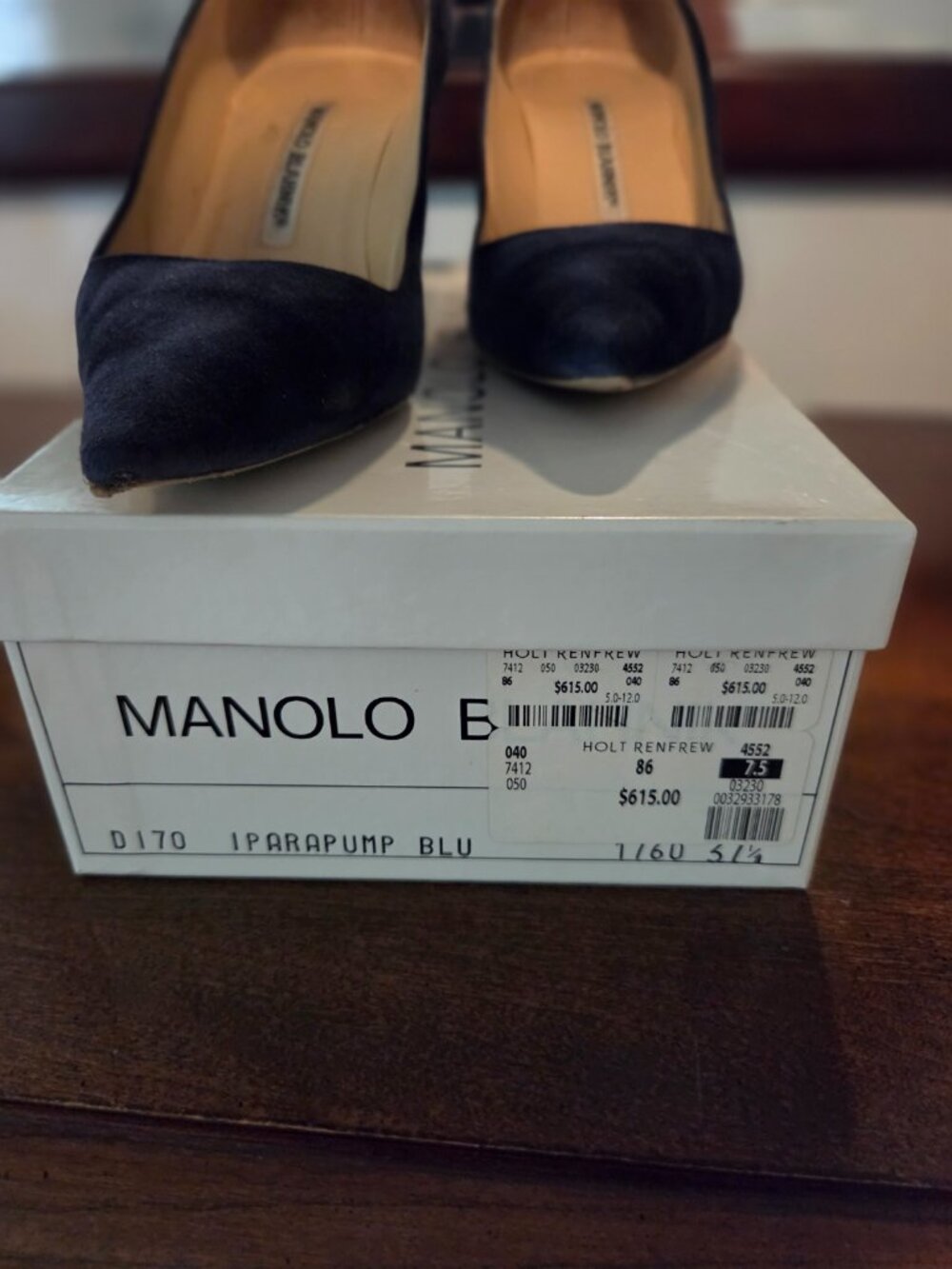 Manolo Blahnik Blue suede heels